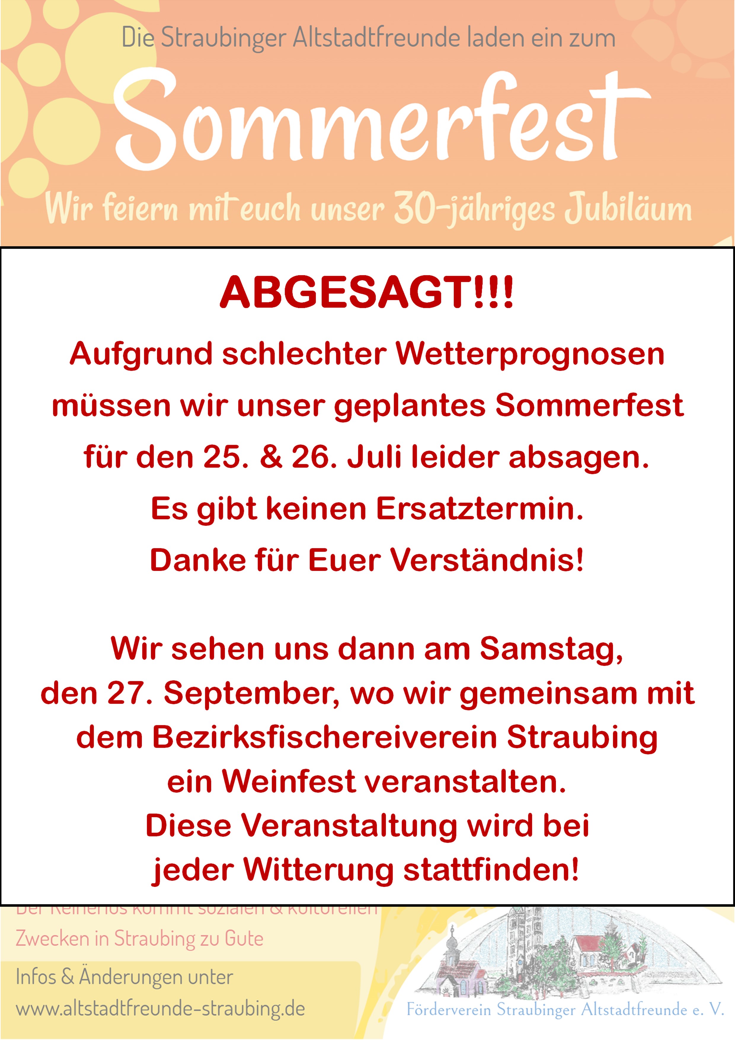 Sommerfest 25 Absage